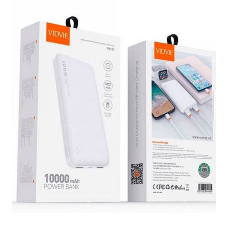 GENERICO - Cargador Portátil 10000mah PB747 Vidvie Blanco