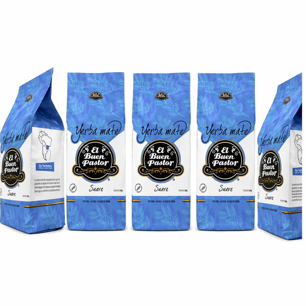 EL BUEN PASTOR - Pack x 5 Yerba Mate El Buen Pastor Suave 500G Sin Gluten