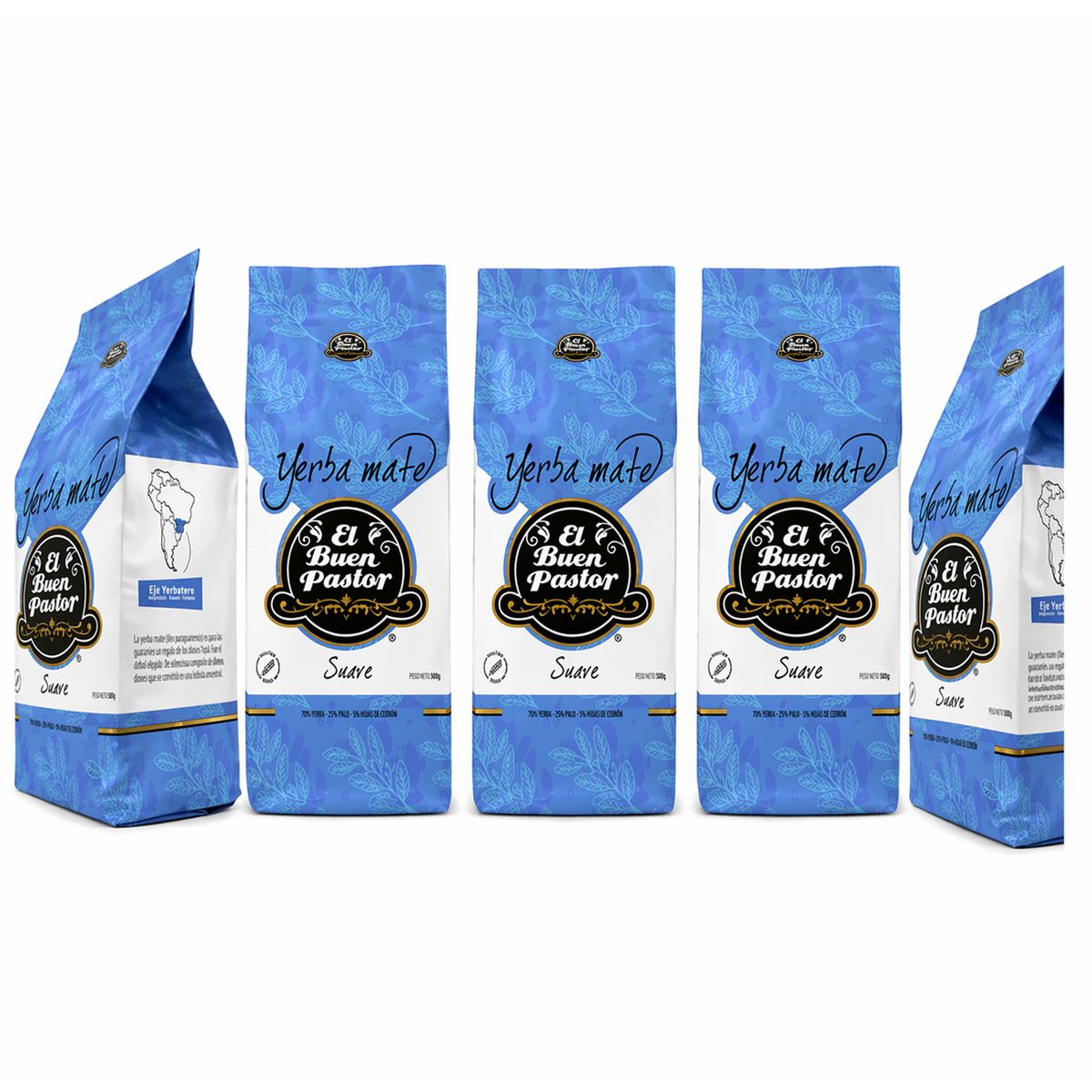 EL BUEN PASTOR - Pack x 5 Yerba Mate El Buen Pastor Suave 500G Sin Gluten