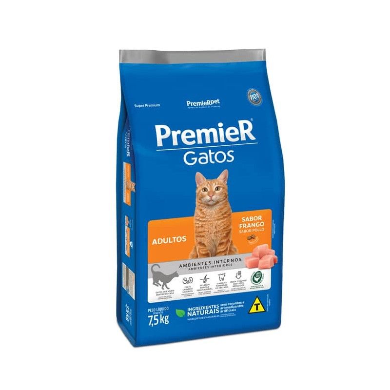 PREMIER - Premier - Gatos Adultos Pollo Ambientes Internos 7.5 KG