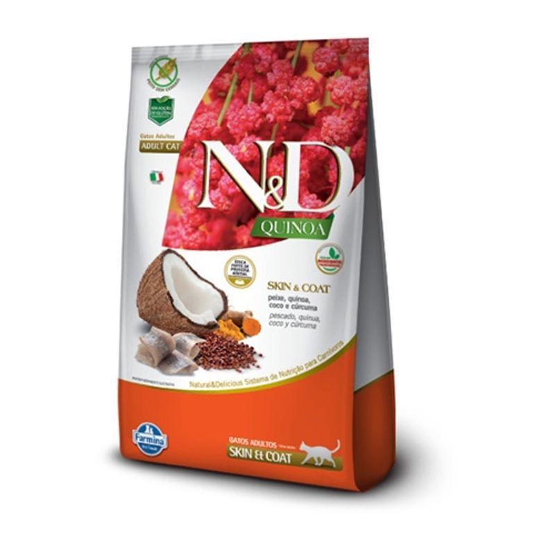 N&D - N&D Quinoa - Alimento para Gato Adulto Skin & Coat Pescado 1.5 KG