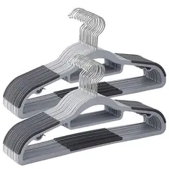 GENERICO - Colgadores Percheros Ganchos Plasticos de Ropa Gris 10unid