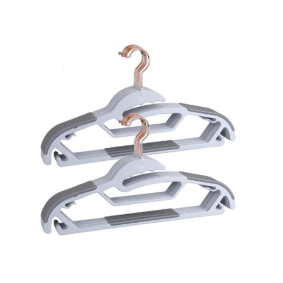 GENERICO - Colgadores Percheros Ganchos Plasticos de Ropa Gris 10unid