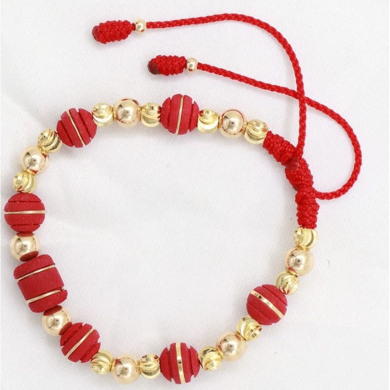 GENERICO - Pulsera Roja en oro laminado de 18k