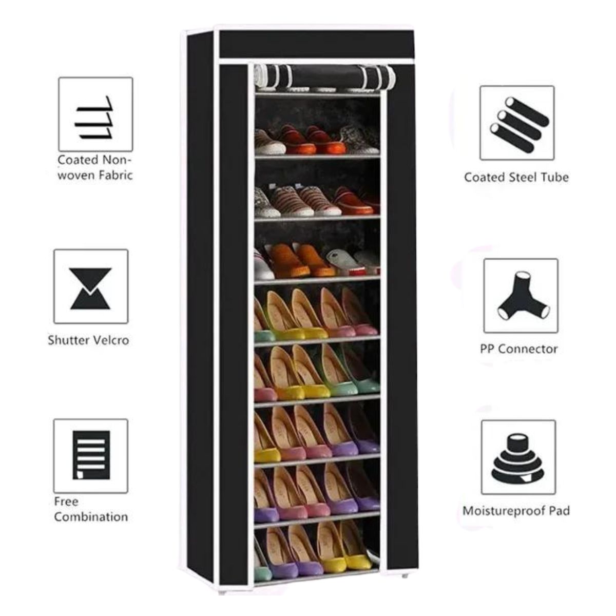 GENERICO - Organizador De Zapatos Armable 9 Espacios Con Funda