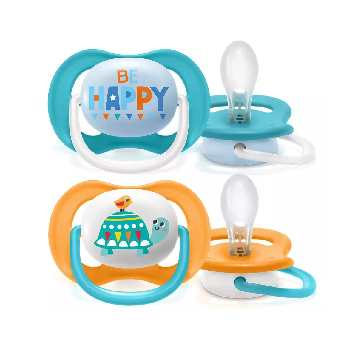 AVENT - Set Avent 3 mamaderas más 2 chupetes 6-18m Tortga
