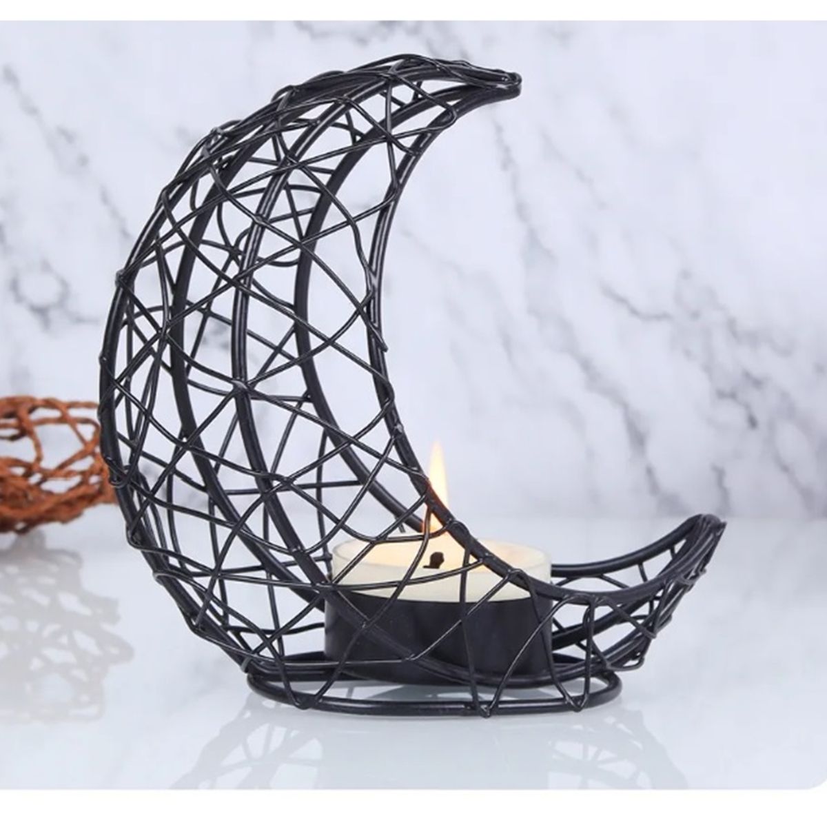 GENERICO - CANDELABRO CAPULLO CON FORMA DE LUNA NEGRO