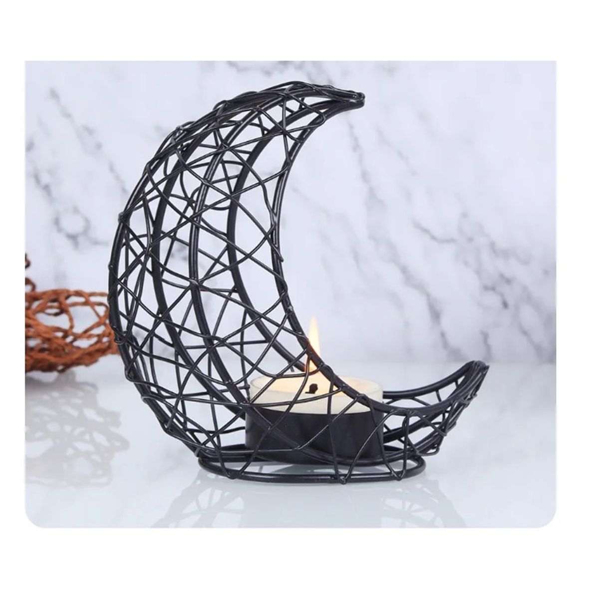 GENERICO - CANDELABRO CAPULLO CON FORMA DE LUNA NEGRO