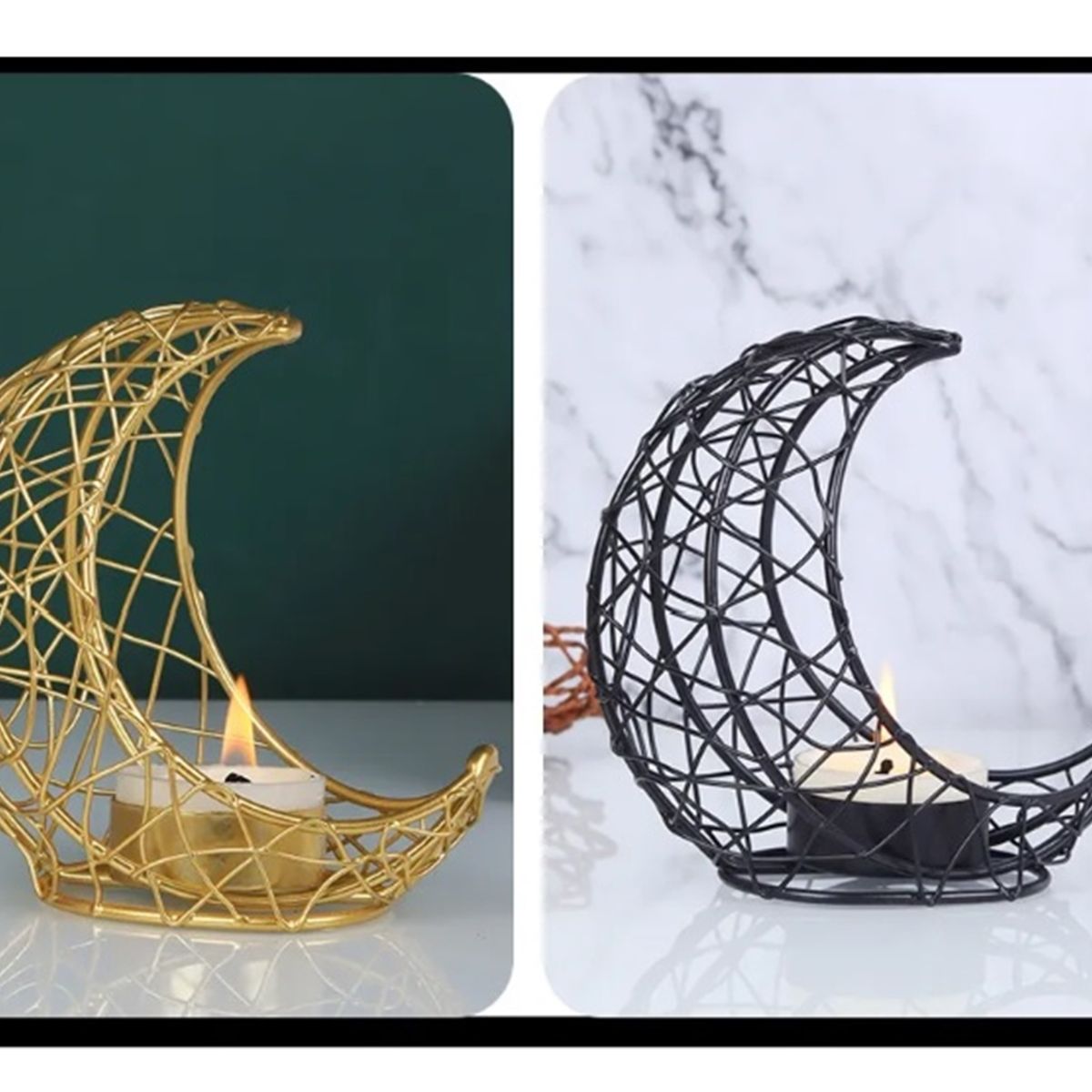 GENERICO - CANDELABRO CAPULLO CON FORMA DE LUNA NEGRO