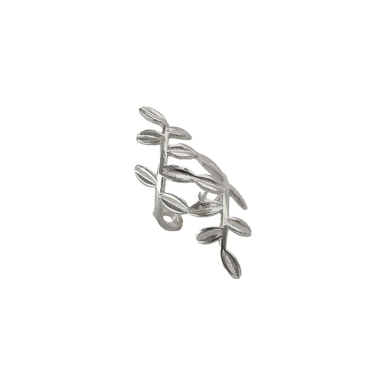 GENERICO - Earcuff Hoja plata 925 - Azul Zafira