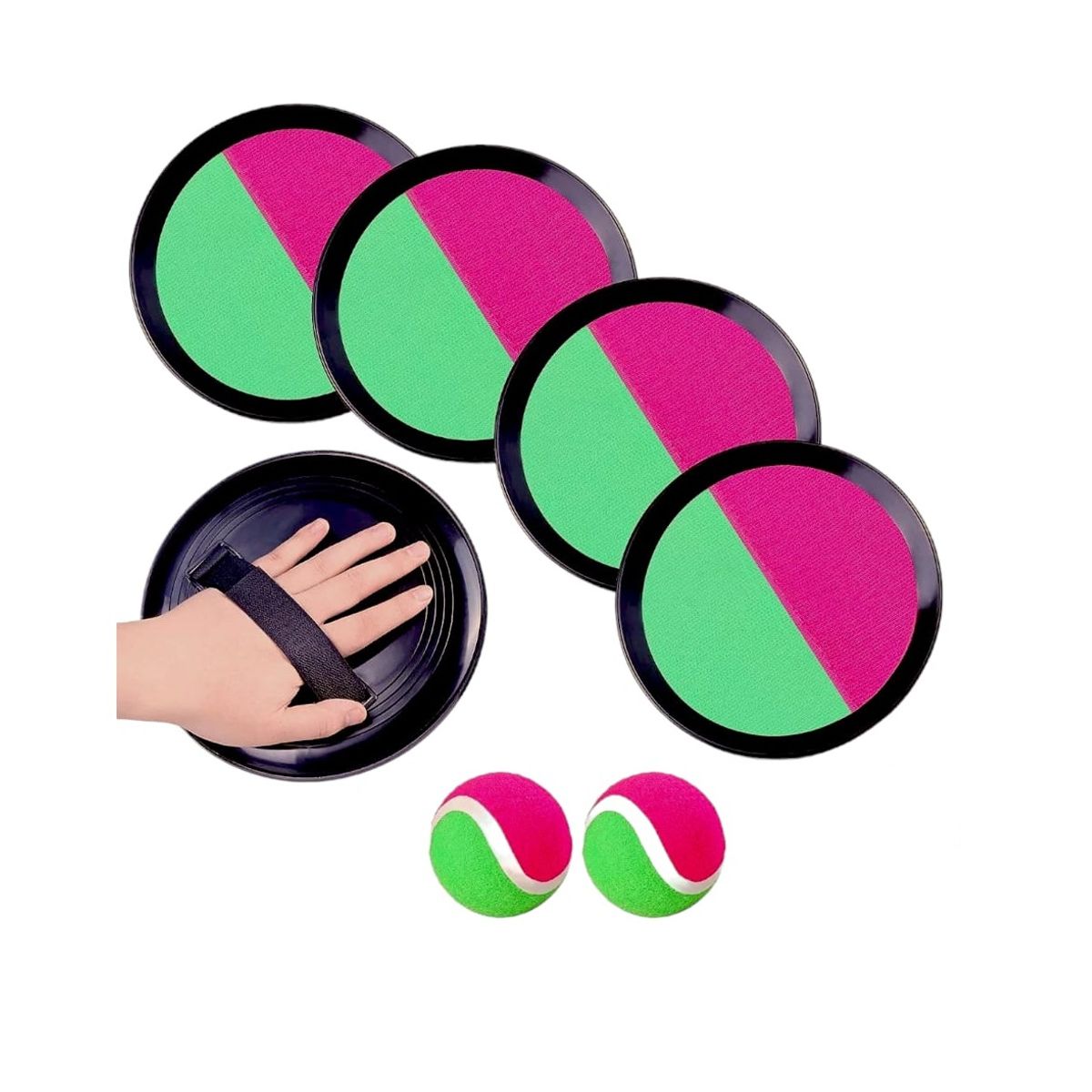 GENERICO - Pack X2 Juego Paleta De Playa Con Velcro Atrapa Pelota