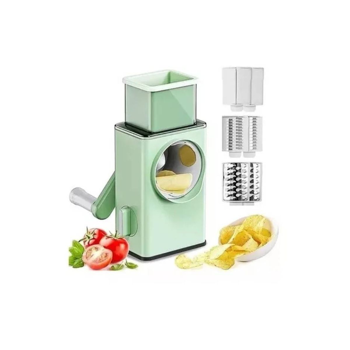 GENERICO - Rallador Giratorio Cortadora Picadora Multifuncional 3 En 1