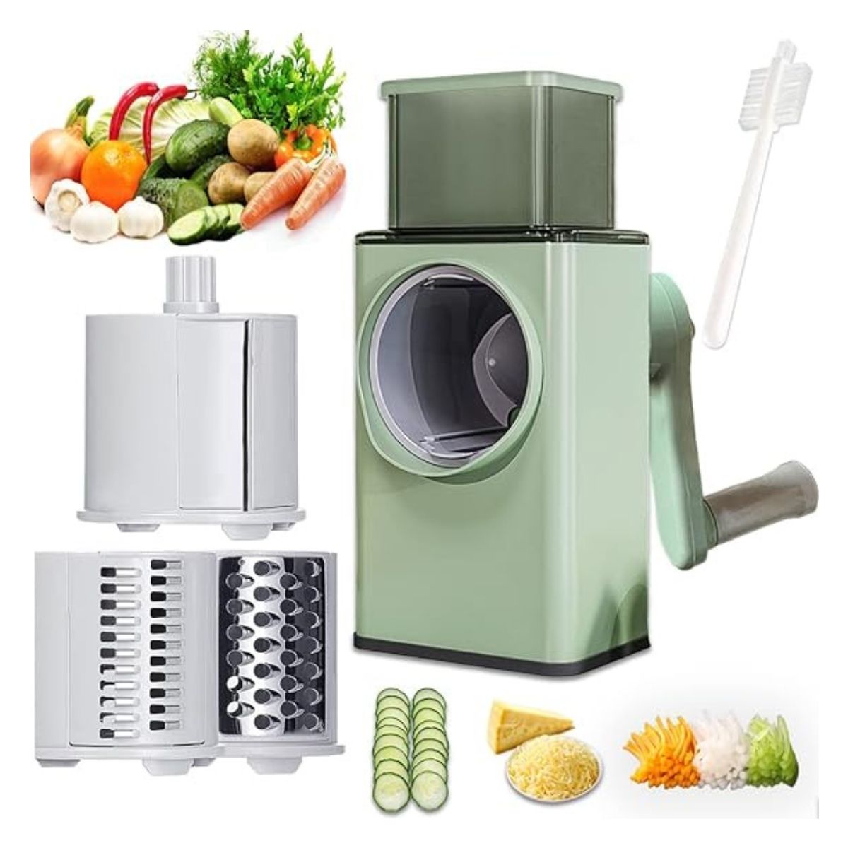 GENERICO - Rallador Giratorio Cortadora Picadora Multifuncional 3 En 1