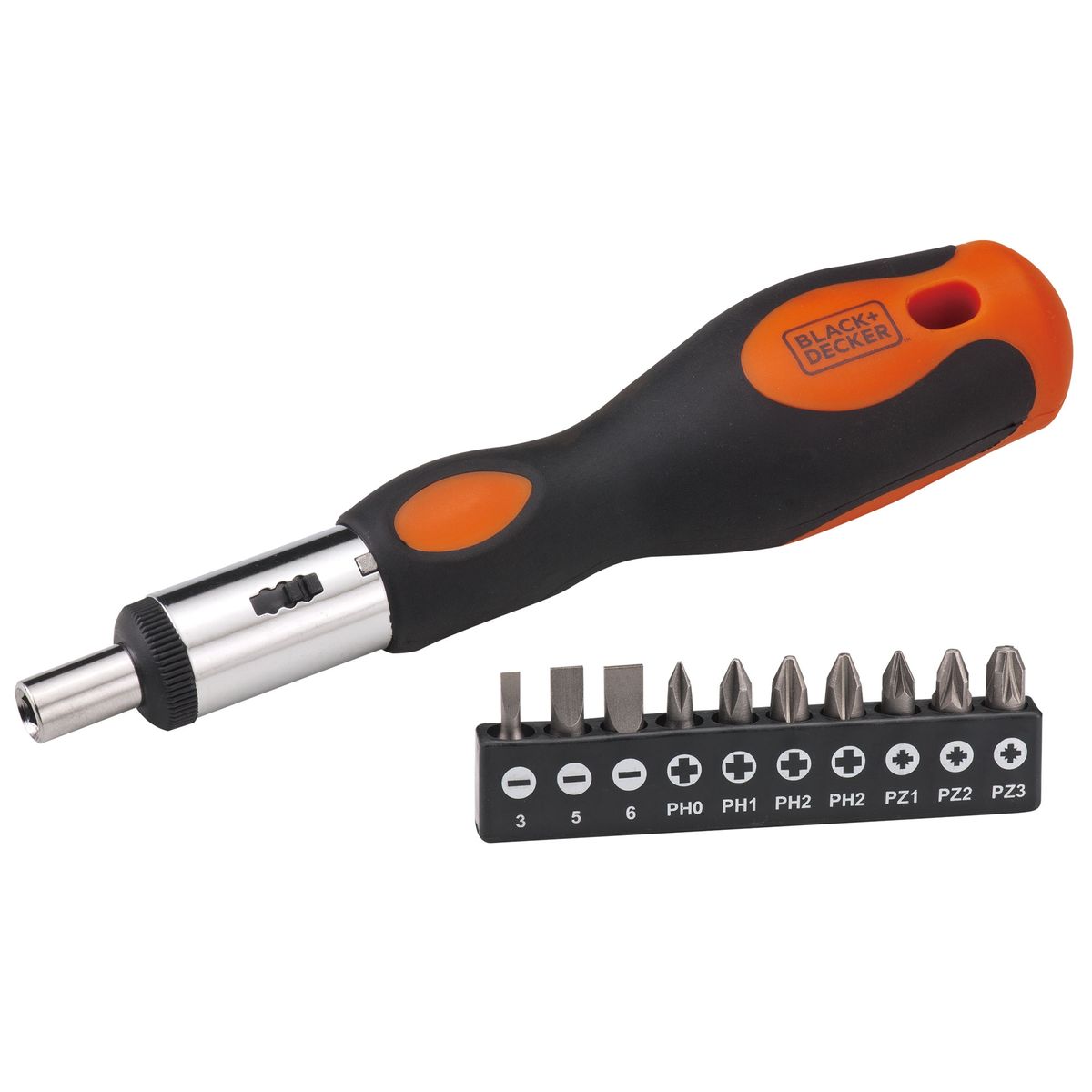 BLACK+DECKER - Atornillador tipo Ratchet + 10 puntas BLACK+DECKER BDHT68127