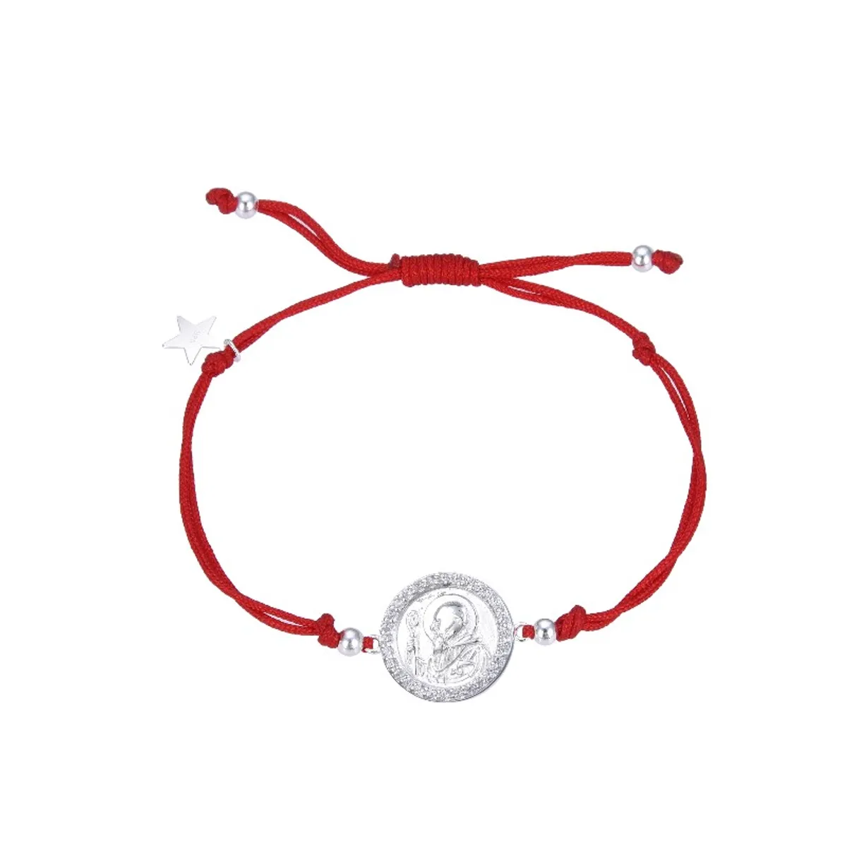COGGIOLA - Pulsera San Benito Circón Estrella Cordón Rojo