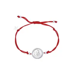 ANDREA COGGIOLA JOYAS - Pulsera San Benito Circón Estrella Cordón Rojo