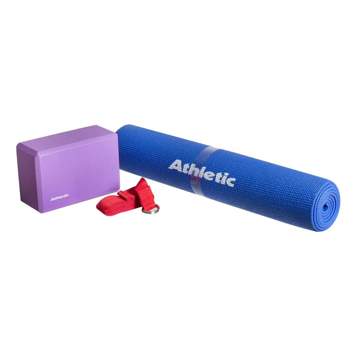 ATHLETIC - Kit De Yoga Athletic - Colchoneta, Bloque Y Cinta
