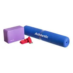 ATHLETIC - Kit De Yoga - Colchoneta, Bloque Y Cinta