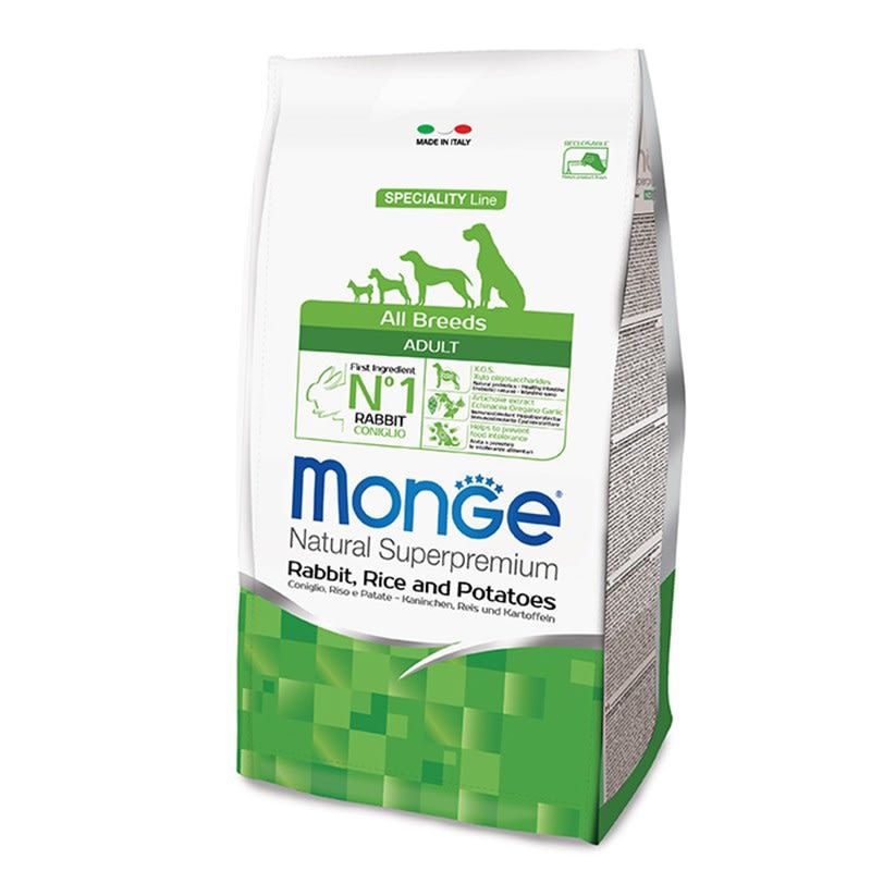 MONGE - Monge - Alimento Premium Perro Adulto Carne de Conejo 12 KG