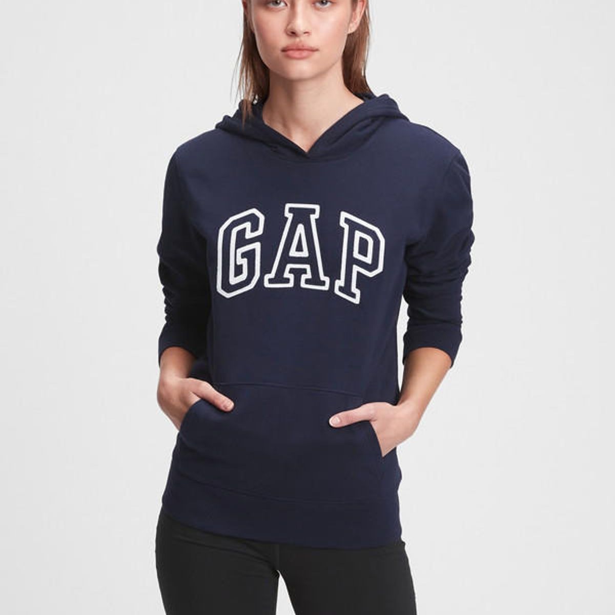 GAP - Poleron Logo Clasico Sin Cierre Mujer Azul Marino