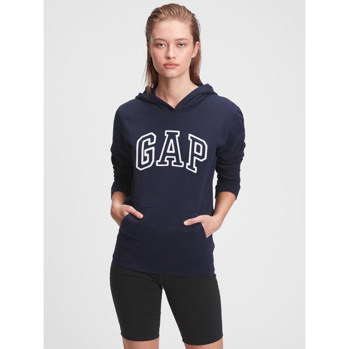 GAP - Poleron Logo Clasico Sin Cierre Mujer Azul Marino