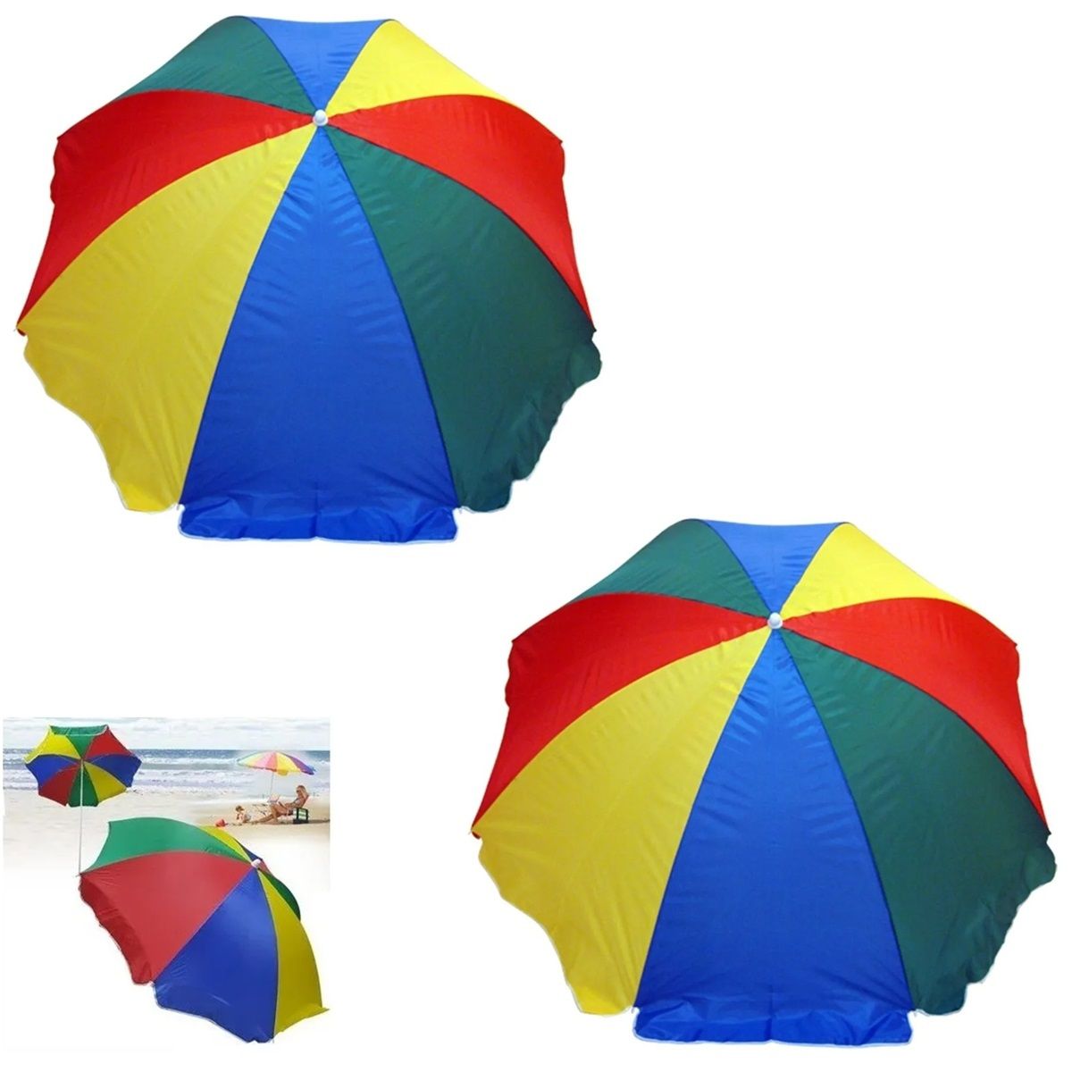 GENERICO - x2 Quitasol Grande Sombrilla De Playa Verano Paraguas 150 Cm