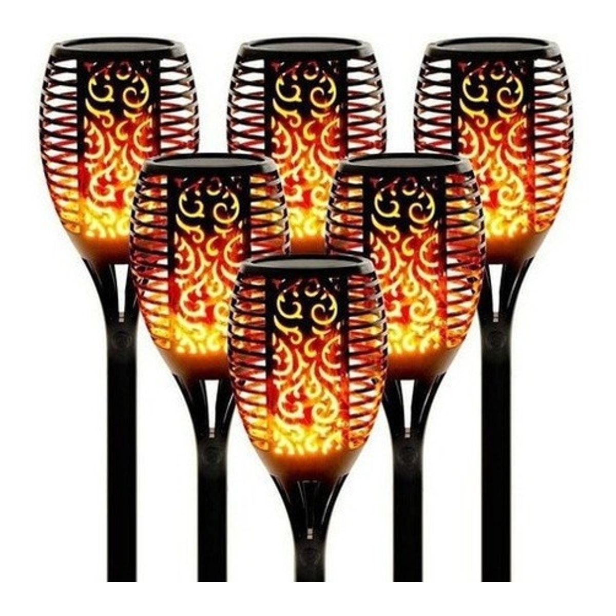 GENERICO - Pack X6 Antorchas Estacas Solares Led Jardín 58cm