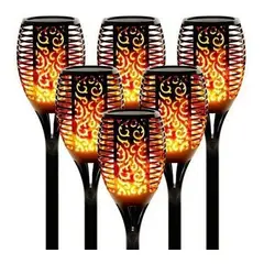 GENERICO - Pack X6 Antorchas Estacas Solares Led Jardín 58cm
