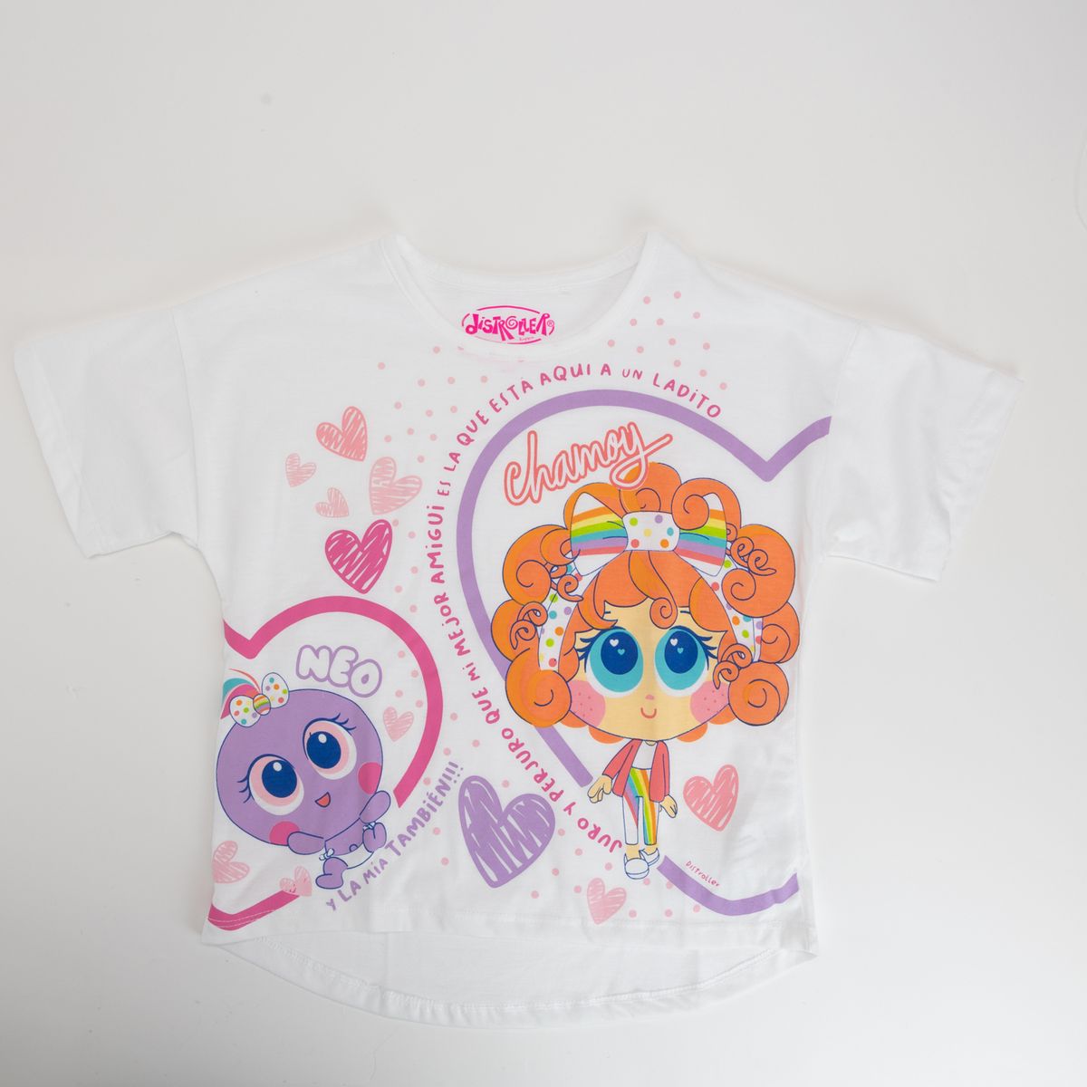 DISTROLLER - Polera Niña Corazón Blanco Distroller
