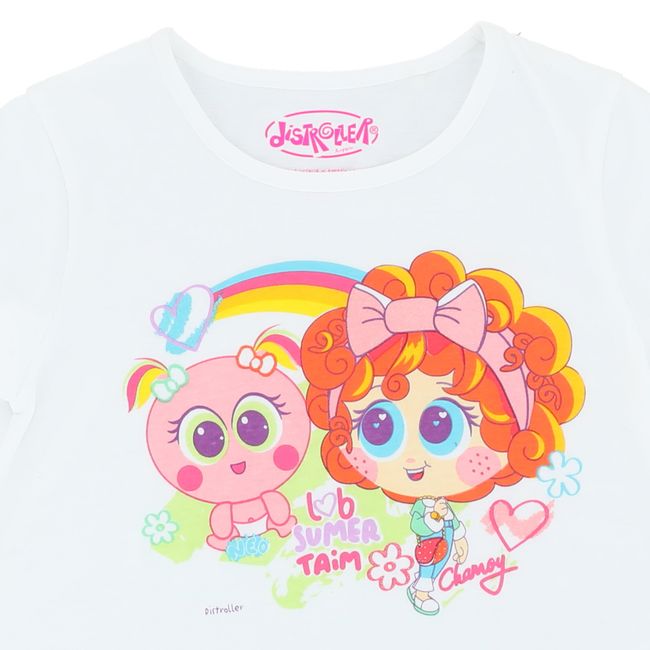 DISTROLLER - Polera Niña Luv Summer Blanco Distroller