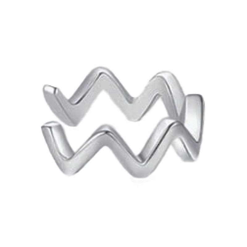 GENERICO - Earcuff Zig Zag Silver - Azul Zafira