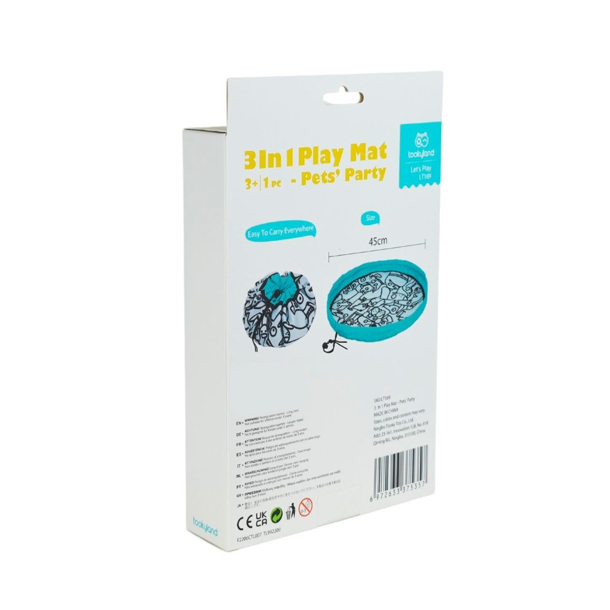 TOOKY TOY - Alfombra de Juego 3 en 1 Animales Tooky Toy