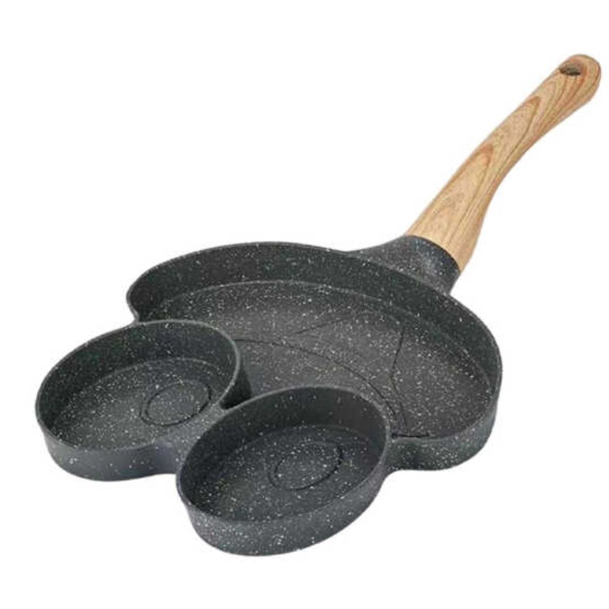 GENERICO - Sarten Manual Multiuso Tres Espacios Para Huevos