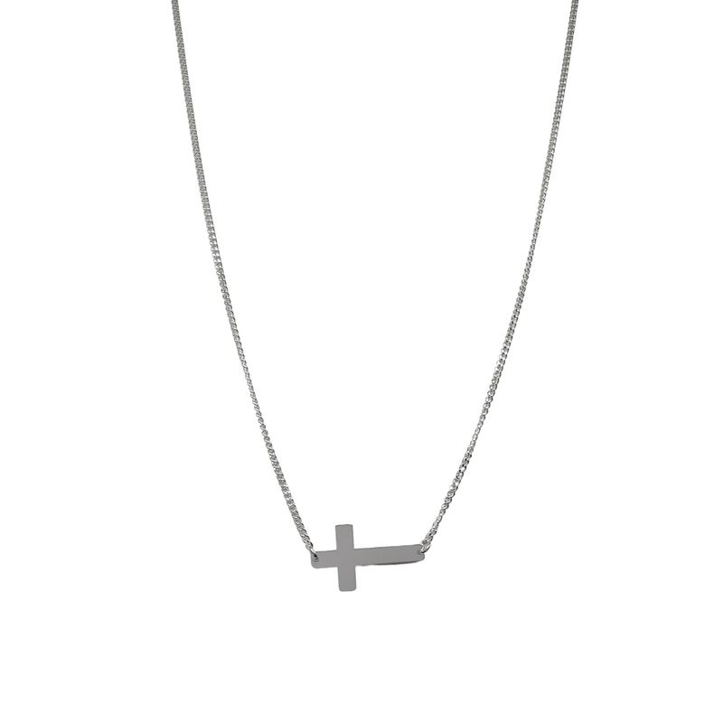 ANDREA COGGIOLA JOYAS - Collar Cruz Cadena Grumet Plata Fina 925