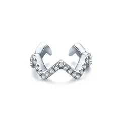 GENERICO - Earcuff Zig Zag Circones Silver - Azul Zafira