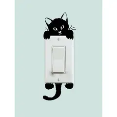 GENERICO - Pegatina de interruptor con patrón de gato para casa