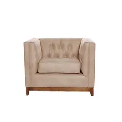 LATAM HOME - Sofá Roma 1 Cuerpo Capitoné Beige