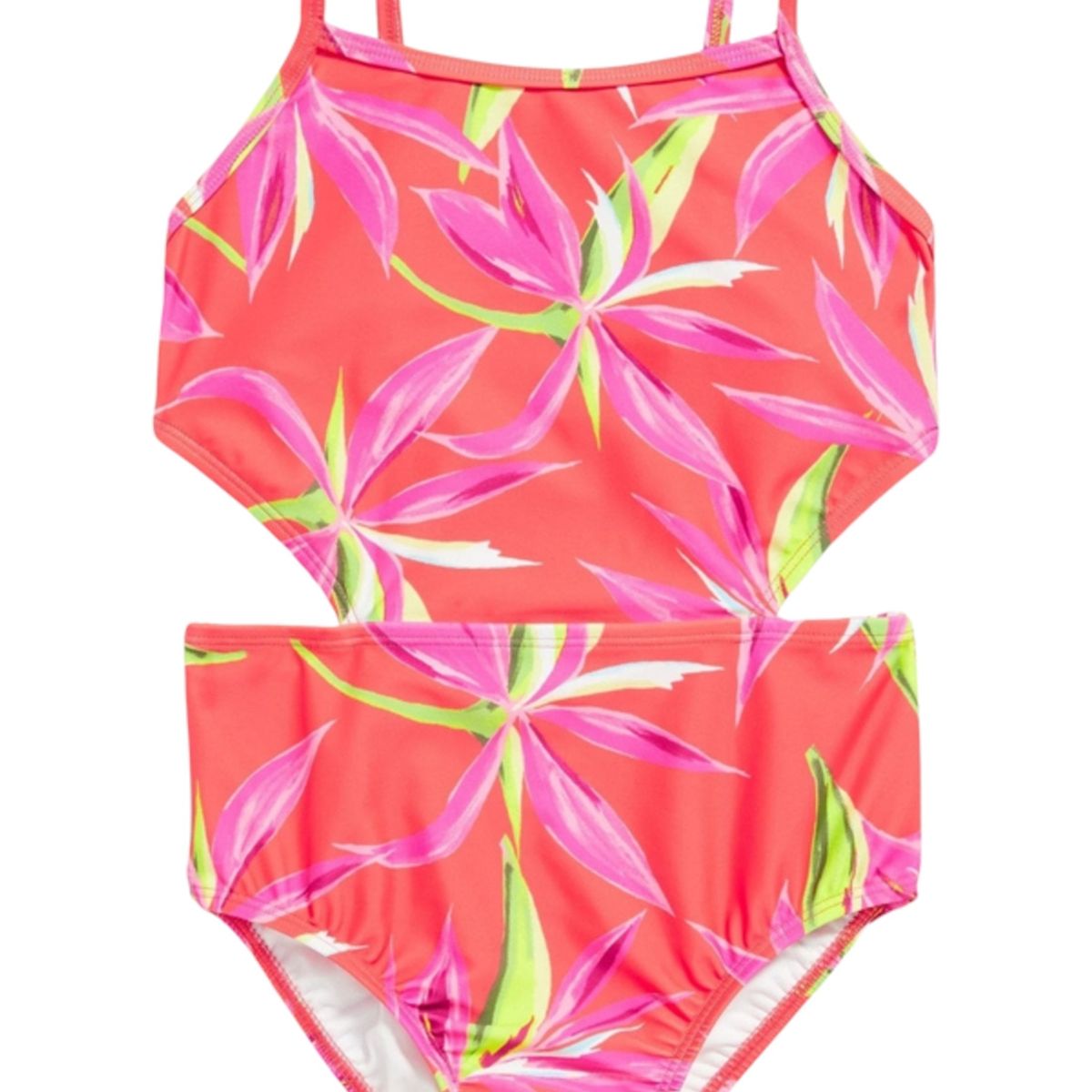 OLD NAVY - Traje De Baño Cut-Out-Waist Estampado Rojo OLD NAVY