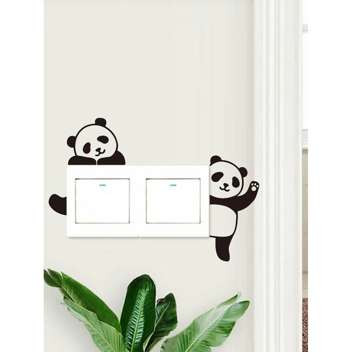 GENERICO - Pegatina de interruptor con estampado de dos pandas