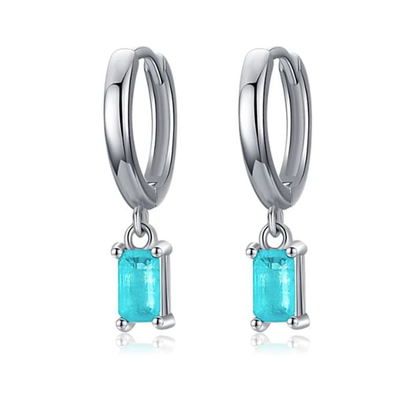 GENERICO - Aros Argollas Circón Celeste - Azul Zafira