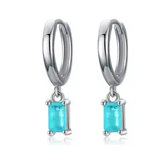 GENERICO - Aros Argollas Circón Celeste - Azul Zafira