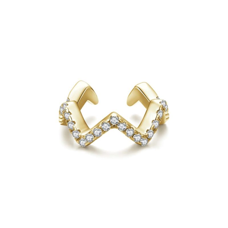 GENERICO - Earcuff Zig Zag Circones Gold - Azul Zafira