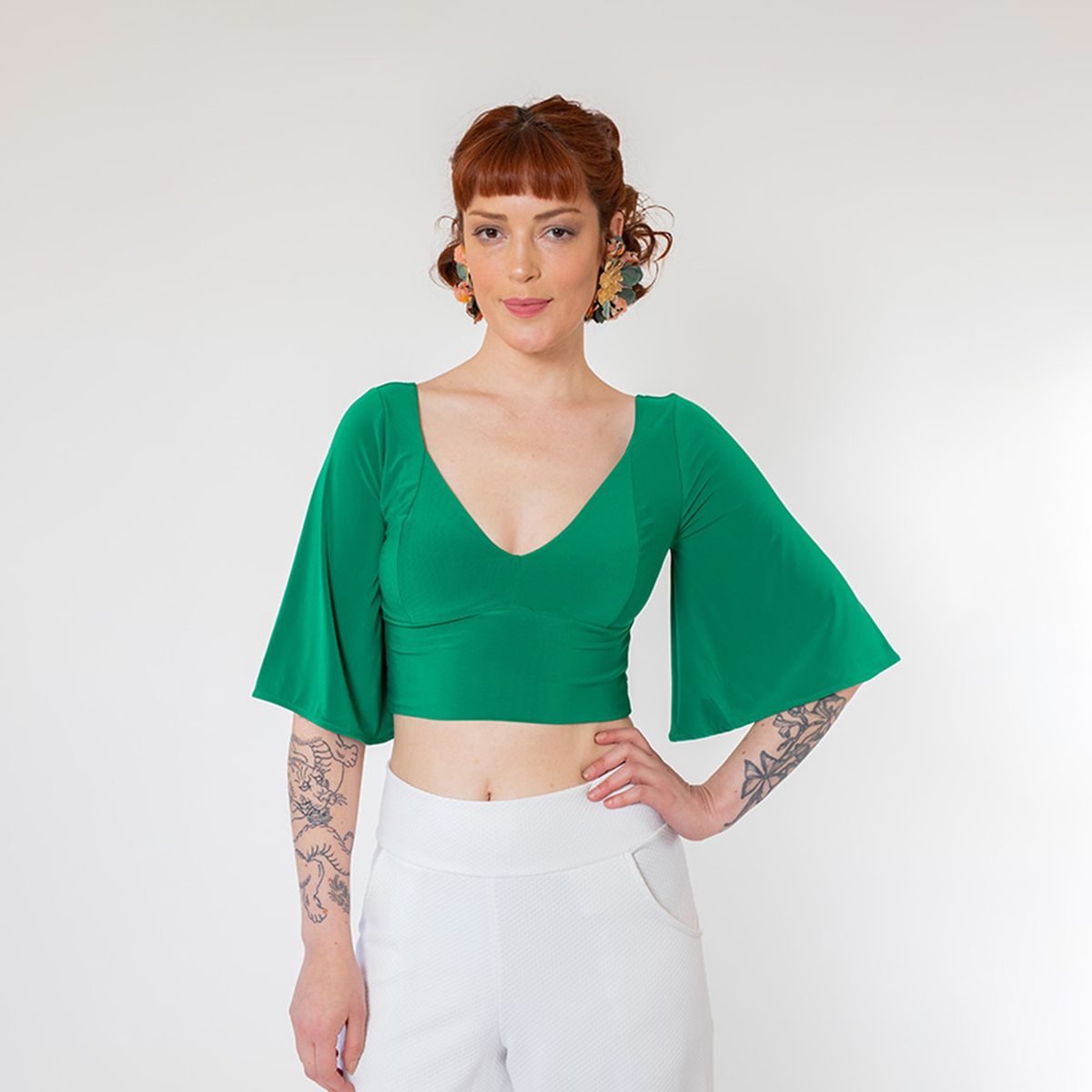 NATALIA SEGUEL - Crop Top Magdalena Verde Manzana Natalia Seguel