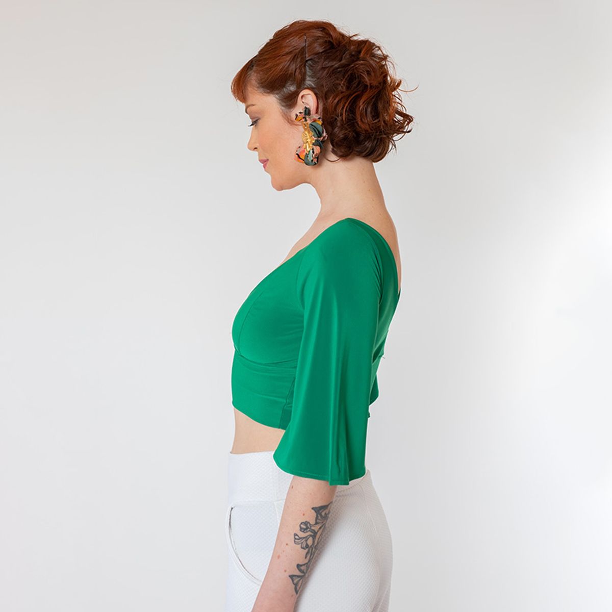 NATALIA SEGUEL - Crop Top Magdalena Verde Manzana Natalia Seguel