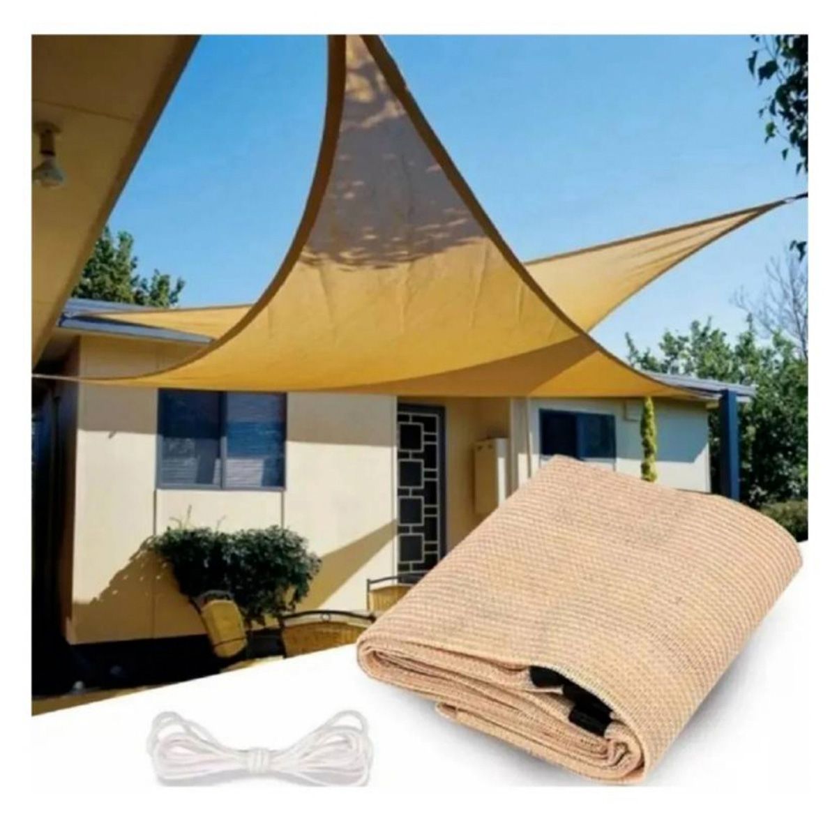 GENERICO - TOLDO VELA 3 X 3 X 3 MT. QUITASOL UV.