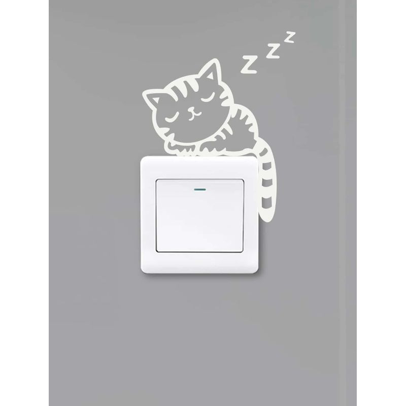 GENERICO - Pegatina de interruptor de luz con estampado de gato