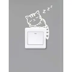 GENERICO - Pegatina de interruptor de luz con estampado de gato