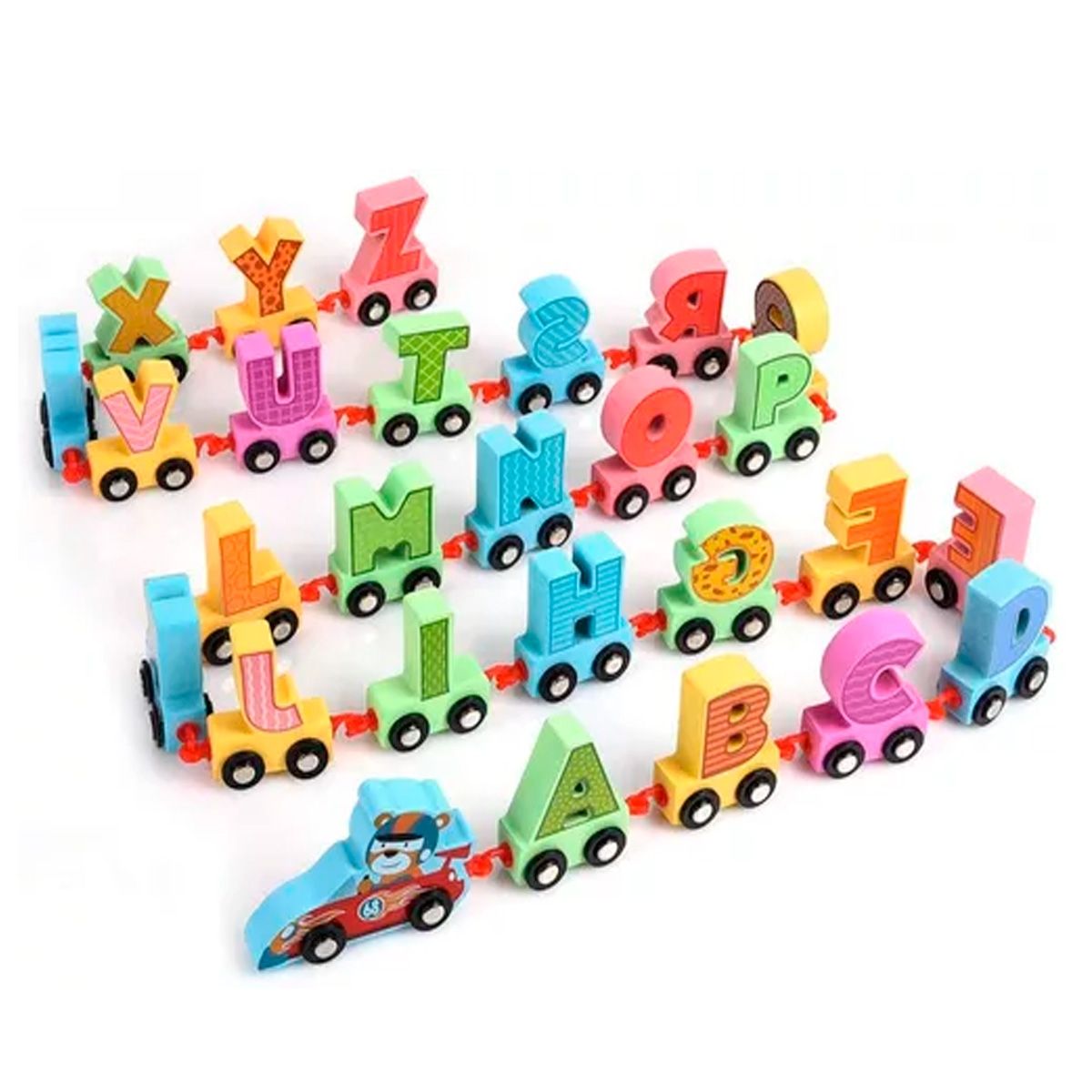 GENERICO - Tren Madera Didáctico Abecedario Encaje Niños