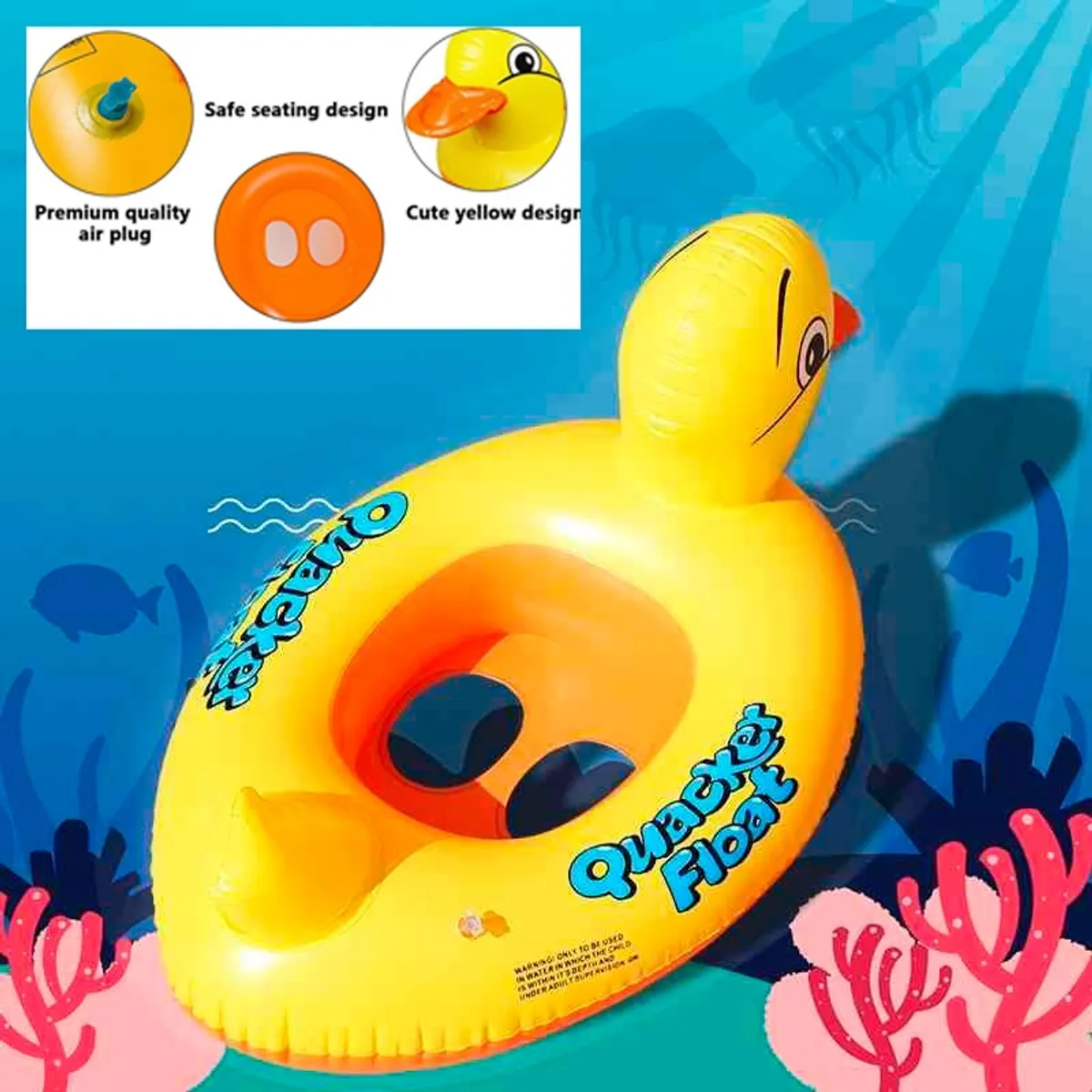 GENERICO - Flotador Pato Con Asiento Niños Bebe