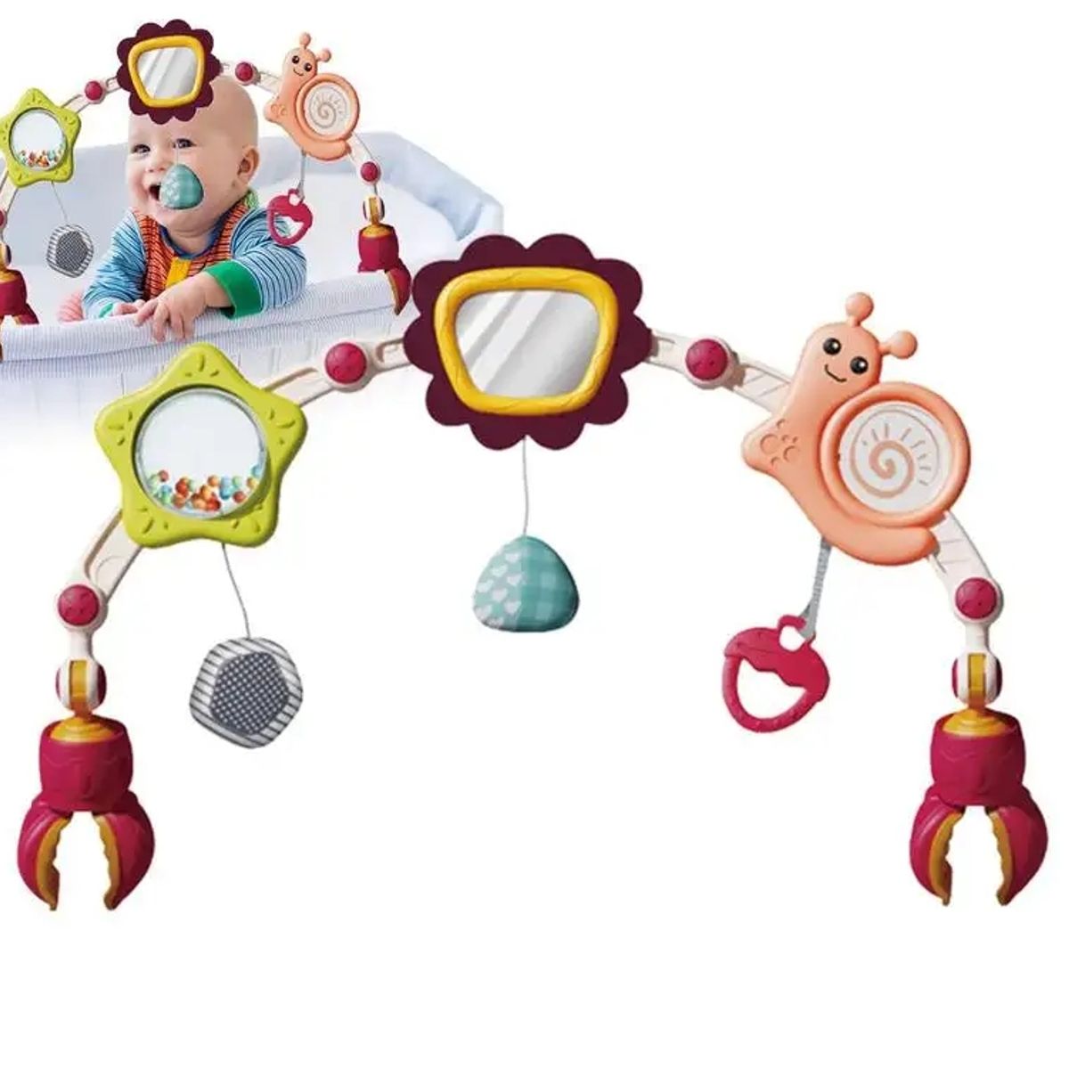 GENERICO - Movil arco para coche o cuna Rosado